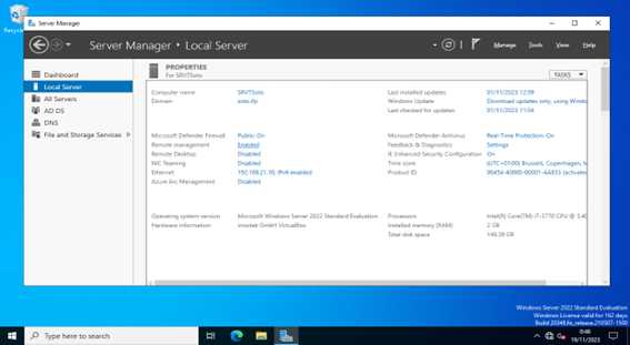 Remote Management habilitado